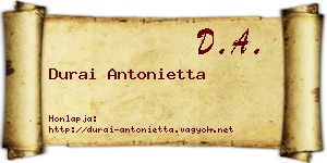 Durai Antonietta névjegykártya